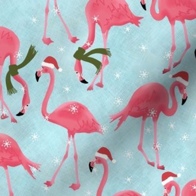 Large Winter Wonderland Flamingos