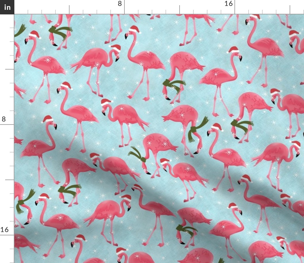 Large Winter Wonderland Flamingos
