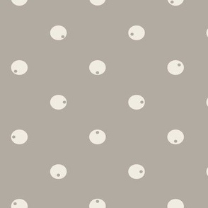 Dotted Dots - cloudy silver taupe _ creamy white 02 - polka dot