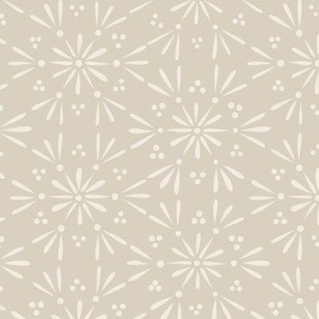 geo floral 02 - bone beige _ creamy white - simple sweet geometric