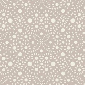 hand drawn pattern dots _ creamy white, silver rust _ polka dots