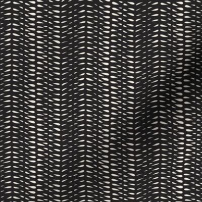Micro Abstract Geo _ Creamy White, Raisin Black _ Black and White Geometric Stripe