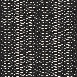 Micro Abstract Geo _ Creamy White, Raisin Black _ Black and White Geometric Stripe