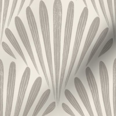 scallop fans _ cloudy silver_ creamy white 02 _ art deco geometric