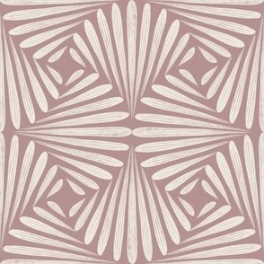 scallop fans ogee _ creamy white_ dusty rose pink _ art deco geometric