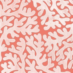 printed fan coral white on salmon