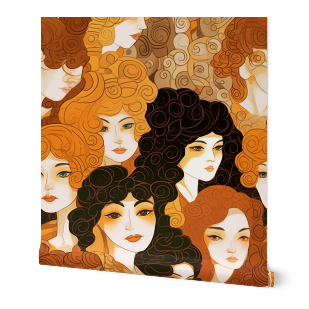 Lovely Women with Great Hair Influenced by Klimt 