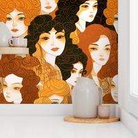 Lovely Women with Great Hair Influenced by Klimt 