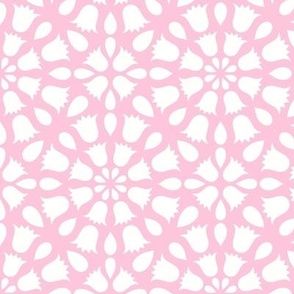 Grandmillennial Country Floral Geometric in Pastel Pink and White - Medium - Cottagecore, Farmhouse Floral, Easter Floral