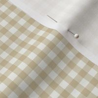Small /// Gingham: Beige - Checkers kids fabric + wallpaper