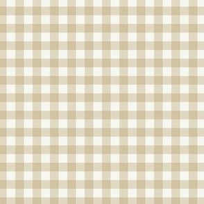 Small /// Gingham: Beige - Checkers kids fabric + wallpaper