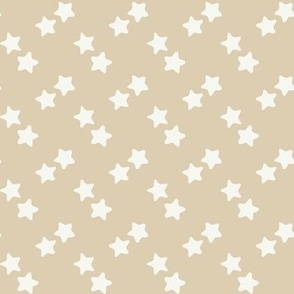 Medium // Hand-drawn beige and white stars kids fabric + wallpaper