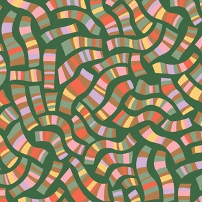 Fun Stripes Multidirectional - Large - Dark Green