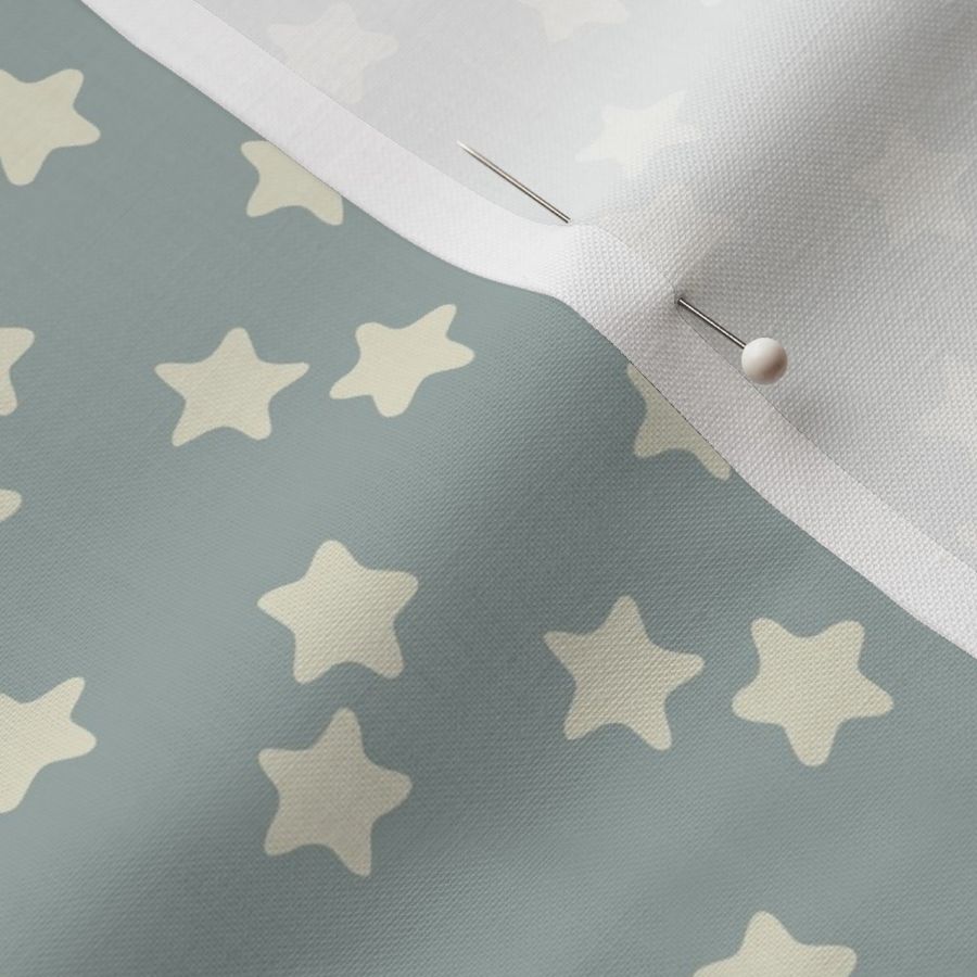 Medium // Hand-drawn blue and light beige stars kids fabric + wallpaper