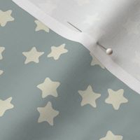 Medium // Hand-drawn blue and light beige stars kids fabric + wallpaper