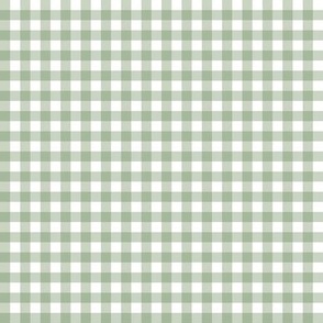 Small /// Gingham: Sage Green - Checkers kids fabric + wallpaper