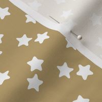 Medium // Hand-drawn brown and white stars kids fabric + wallpaper