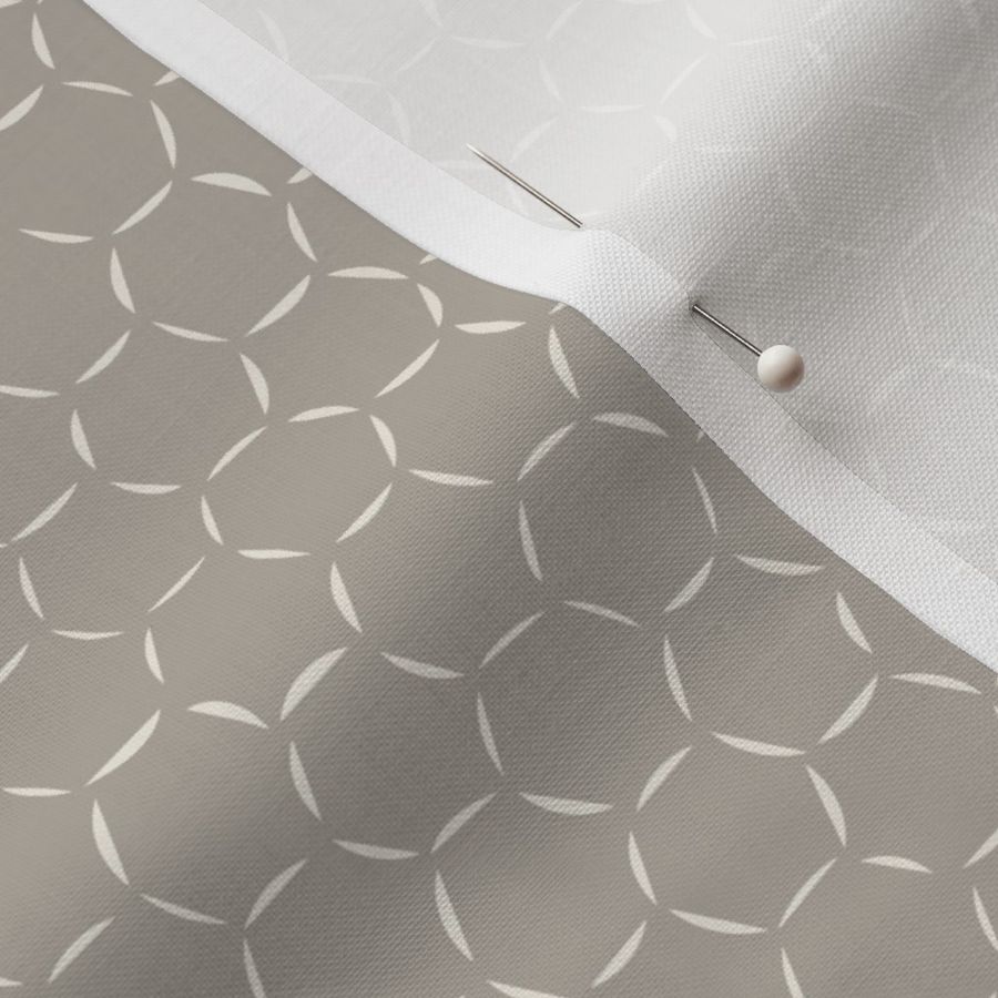 hexagons - cloudy silver taupe _ creamy white - hand drawn honeycomb geometric