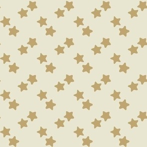 Medium // Hand-drawn brown and white stars nursery kids fabric + wallpaper