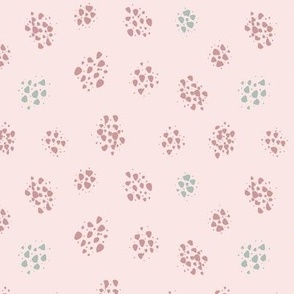 Medium – minimalist abstract ink spots – blush pink, pink, pastel green