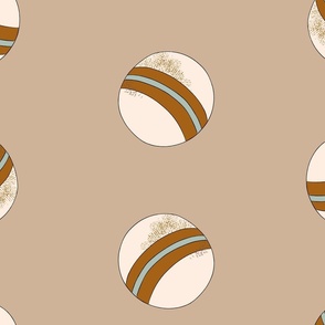 Jumbo – cute boy’s design with vintage ball  – beige and terracotta