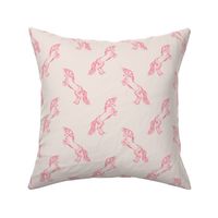 Rearing Horse v2 in Pink on Pale Blush