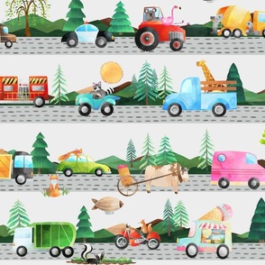 Summer Travel LG– Animals in Cars and Trucks on the Road
