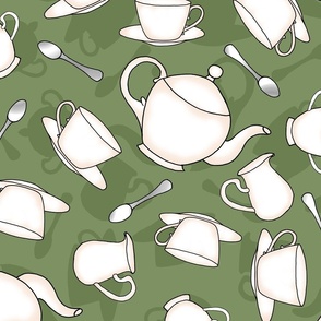 Tumbling Tea Party Set (Sage Green large scale) 
