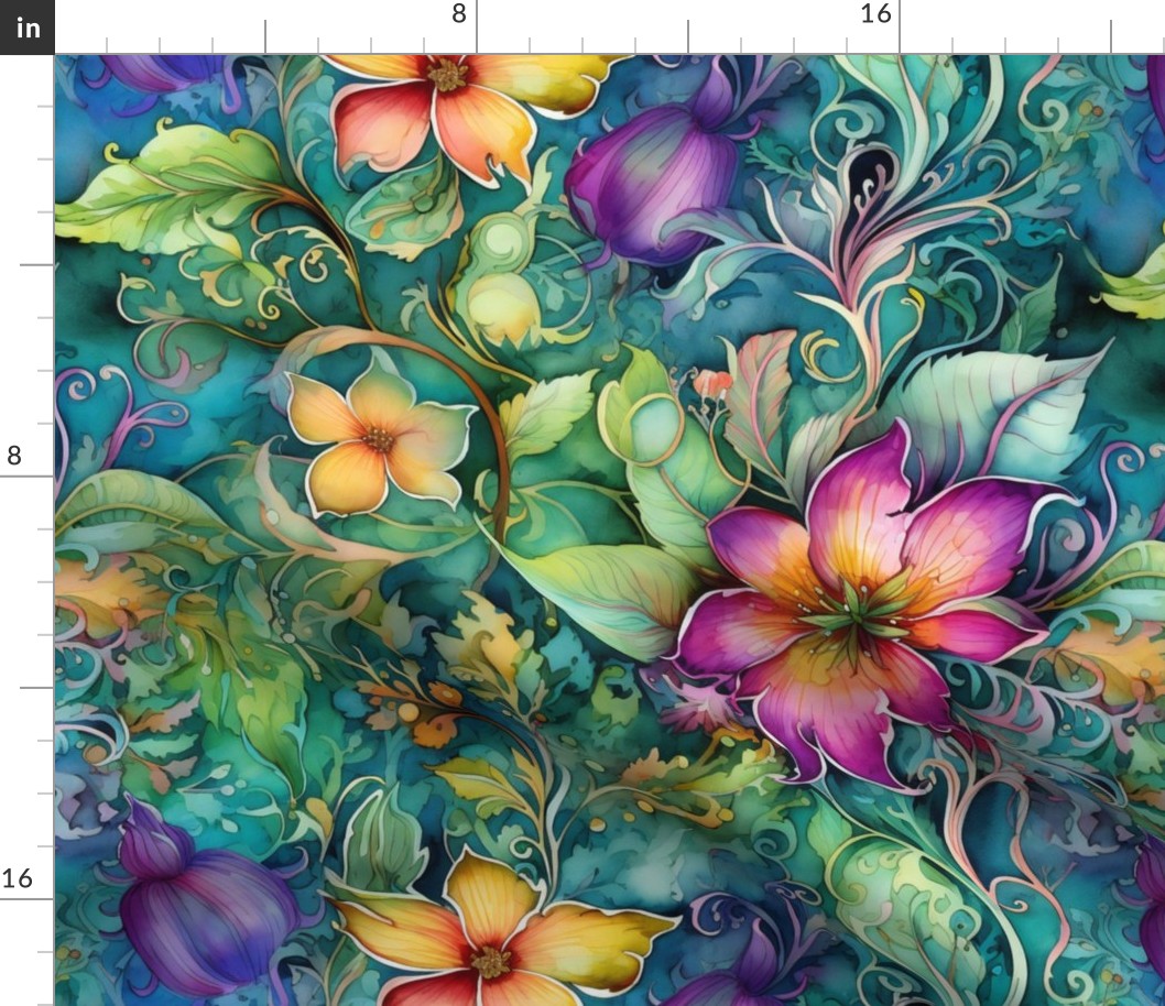Watercolor Assortment of Flowers and Florals in Lush Colors
