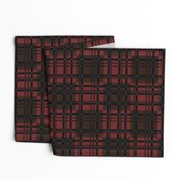 Medium Asymmetrical Plaid Coordinate Maroon Red/Burnt Umber Brown