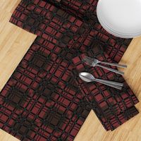 Medium Asymmetrical Plaid Coordinate Maroon Red/Burnt Umber Brown