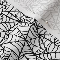 Spiderwebs - Small Scale - Black and White Halloween Goth Spider Web Gothic Cobweb