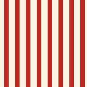 Festive Christmas Candy Stripes - Red/Cream - 8 inch