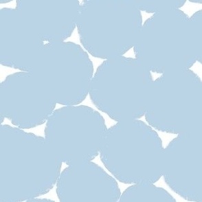 Small Fog light blue and white Overlapping Abstract Polka Dots - blue White Geometric - Modern Graphic artistic brush stroke spots - Minimal Trendy Scandi Style Circles