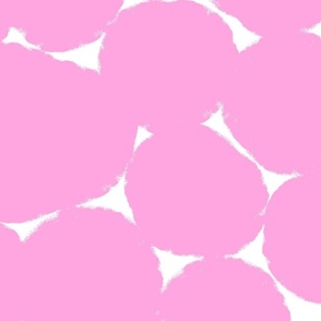 Large Lavender Pink and white Overlapping Abstract Polka Dots - pink White Geometric - Modern Graphic artistic brush stroke spots - Minimal Trendy Scandi Style Circles