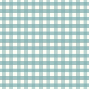 3/4 inch Medium Teal gingham check - Soft Teal cottagecore country plaid - perfect for wallpaper bedding tablecloth - vichy check