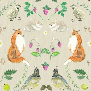 Forest Animals,  Kids Rooms, Woodland Flora, Nature, Large, Gender Neutral, Foxes