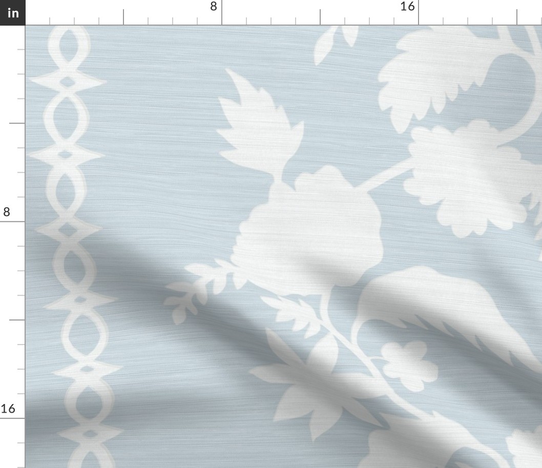 Grasscloth Texture Courtney Block Print White on Soft Blue copy
