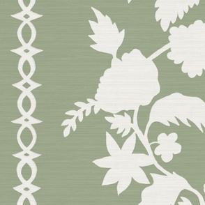 Grasscloth Texture Courtney Block Print Cream on Sherwood Green copy