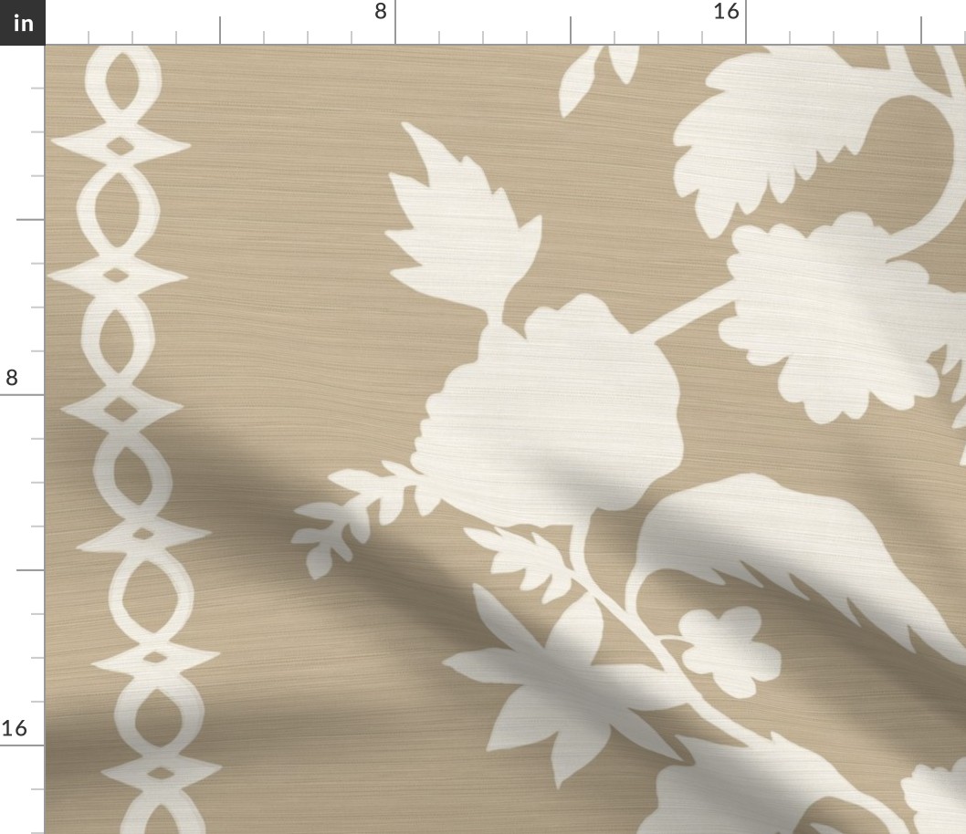 Grasscloth Texture Courtney Block Print Cream on Bleeker Beige copy