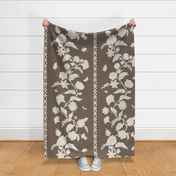 Grasscloth Texture Courtney Block Print Cream on Whitall Brown copy