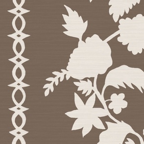 Grasscloth Texture Courtney Block Print Cream on Whitall Brown copy