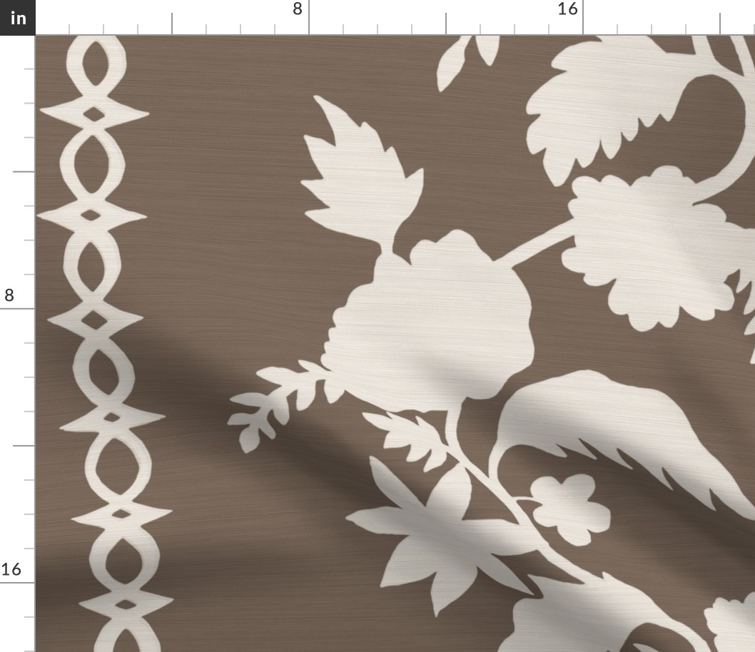 Grasscloth Texture Courtney Block Print Cream on Whitall Brown copy