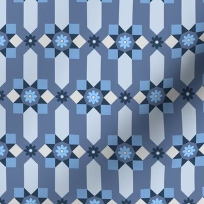 MINI MOSAIC GEO FOULARD _BLUE 