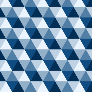 Retro triangles hexagons mosaic classic blue