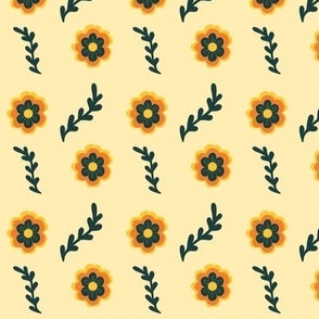 Flowers on yellow background