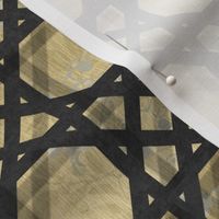 damask-silver gold foil *(faux foil) with basket weave aged steel - 2