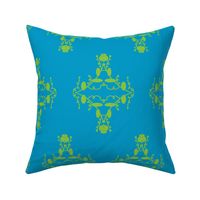 Turquoise and Lime Damask