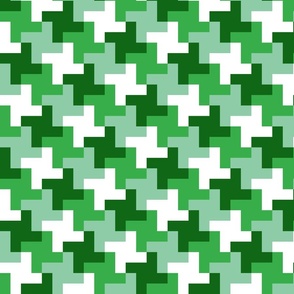 Retro houndstooth check grass green