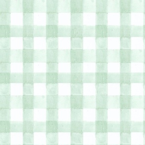 Watercolor Gingham Plaid in Mint Green - (XXXL)